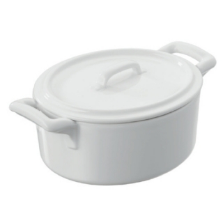 Belle Cuisine hrnec oválný s pokličkou bílý 13,5 x 12,2 x 8 cm