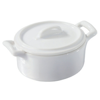 Belle Cuisine hrnec oválný s pokličkou bílý 11 x 10 x 6,5 cm